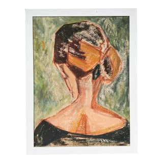 Unsigned Abstract Oil Painting of a Woman From Behind For Sale