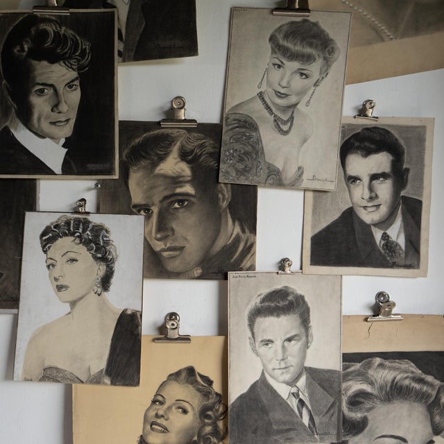 Collection of Vintage Original Portraits of French & Hollywood Movie Stars, 1950s - Set of 14 For Sale - Image 10 of 18