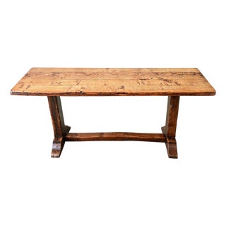 French 18th Century Solid Elm Tavern Table For Sale