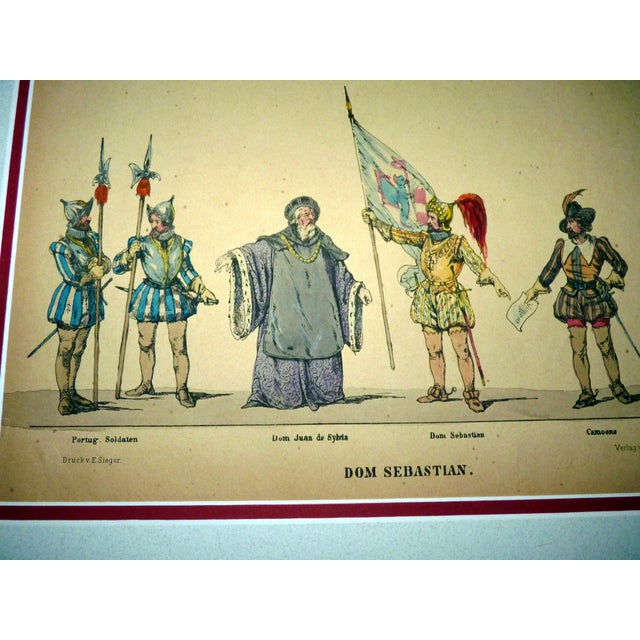 Rare Set of 4 Matted 1857 Uncut Viennese Theater Costume Sheets by M. Trentsensky For Sale In Los Angeles - Image 6 of 10