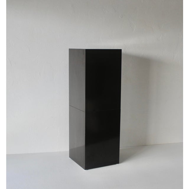 1970s Modern Black Mica Pedestal Column Plant Stand Vintage For Sale - Image 11 of 11