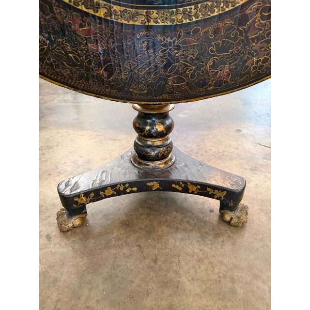 Antique Tilt-Top Chinoiserie Guéridon Table For Sale - Image 4 of 5