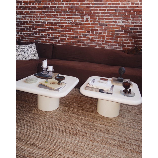 Late 20th Century Post-Modern Plinth Coffee Table in Cream Lacquer For Sale In Los Angeles - Image 6 of 9