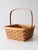 Mid-Century Modern Vintage Woven Splint Market Basket With Handle For Sale - Image 3 of 13
