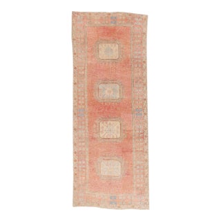 Vintage Turkish Oushak Rug, 04'06 X 11'09 For Sale