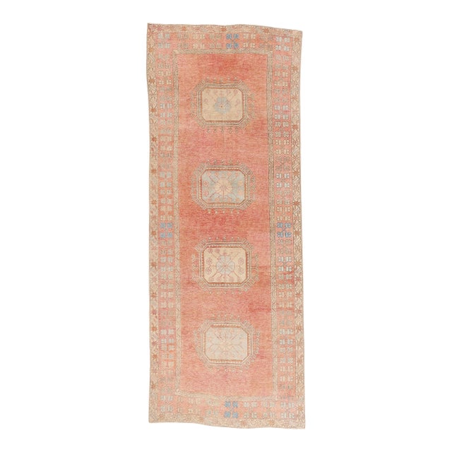 Vintage Turkish Oushak Rug, 04'06 X 11'09 For Sale