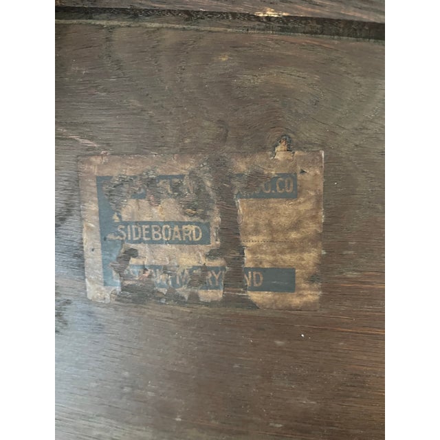 1900 - 1909 1900-1909 Solid OakDesk/Sideboard Easton Manufacturing For Sale - Image 5 of 7