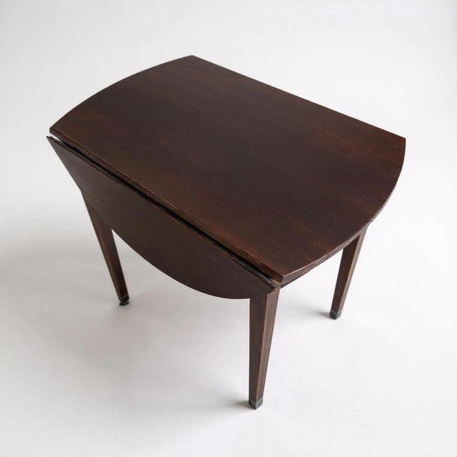 Wood Mahogany Extendable Drop Leaf Table with Castors For Sale - Image 7 of 7