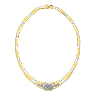 2.5Ct Diamond Necklace 51 GM 18 K 2-Tone Gold Bridal Necklace , Designer Salvini For Sale