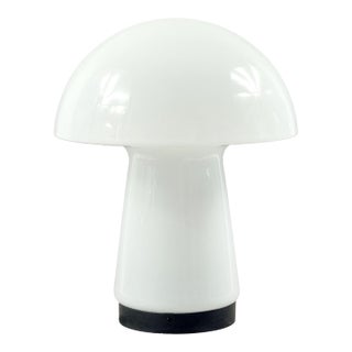 Large Space Age Mushroom-Shaped Opaline Glass Table Lamp From Limburg, Germany, 1960s/1970s For Sale