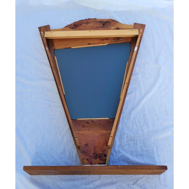 Late 20th Century Vintage Live Edge Burlwood Triangular Mirror For Sale - Image 5 of 13