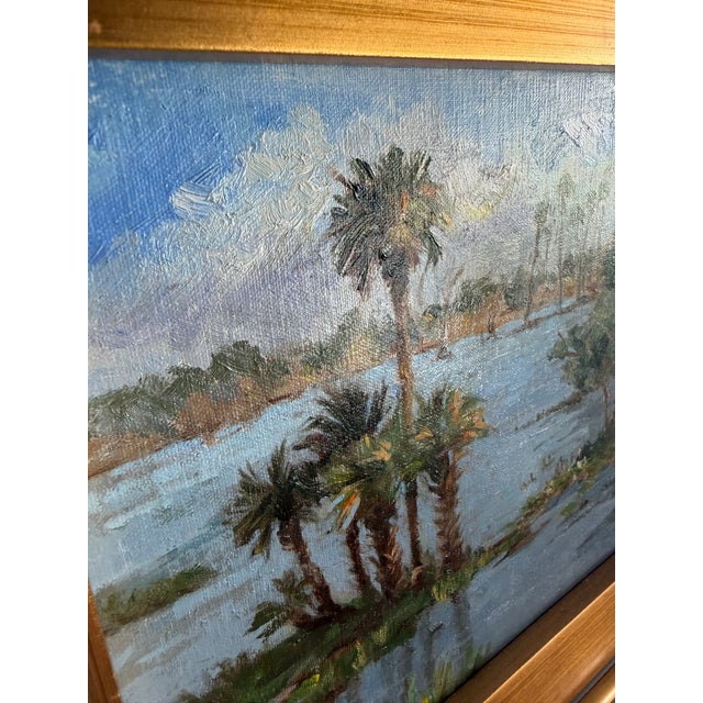 Realism Framed, Signed Oil on Board Painting of Florida Landscape For Sale - Image 3 of 11