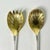 Metal Vintage Hollywood Regency Art Deco Boho Chic Etched Plated Stainless Salad Utensils - A Pair For Sale - Image 7 of 12