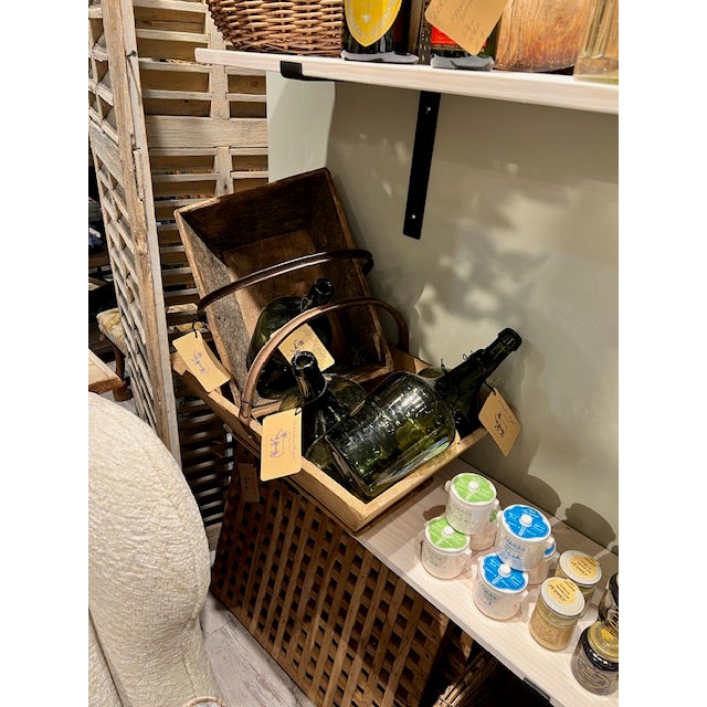 Wood English Wooden Gathering Basket With Metal Handle - $361 For Sale - Image 7 of 7