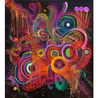 Ara Deinde, the Closer the Star, 2024 Oil, Oil Pastel and Acrylic on Canvas For Sale