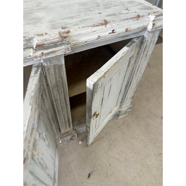 Antique Four-Door Enfilade / Sideboard With Distressed Paint, Circa 1900 For Sale - Image 4 of 12