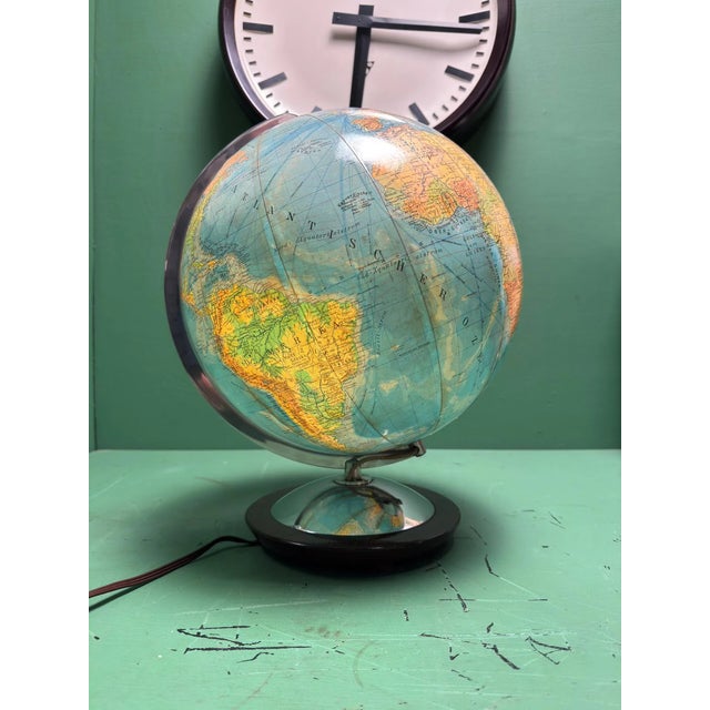 Vintage 1960s German Columbus Duo glass globe lamp. A fine example from renowned globe makers Columbus Globes. Glass globe...