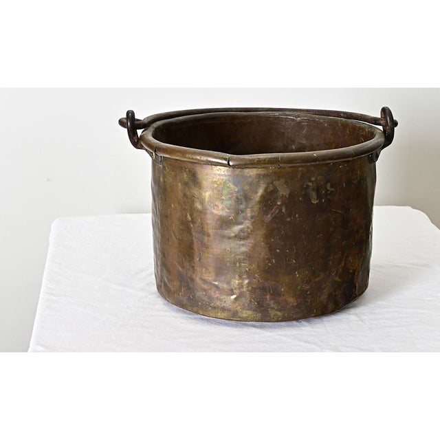 Brass French 19th Century Heavy Brass Cooking Pot For Sale - Image 8 of 10
