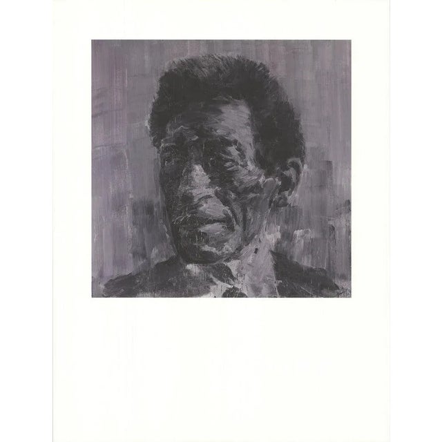 Contemporary 1995 Yan Pei-Ming 'Portrait of Giacometti' Black & White France Offset Lithograph For Sale - Image 3 of 3