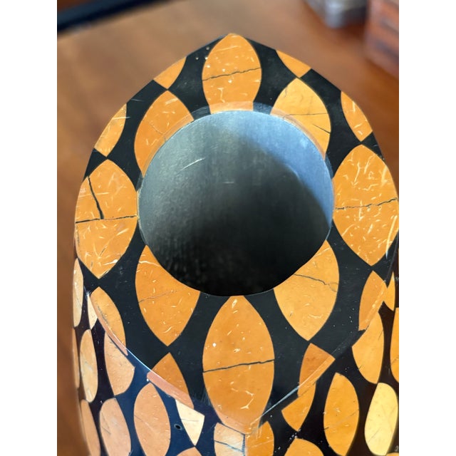 Late 20th Century R&y Augousti Coconut Shell Marquetry Vase — Sculptural Ovoid, Paris For Sale - Image 5 of 8