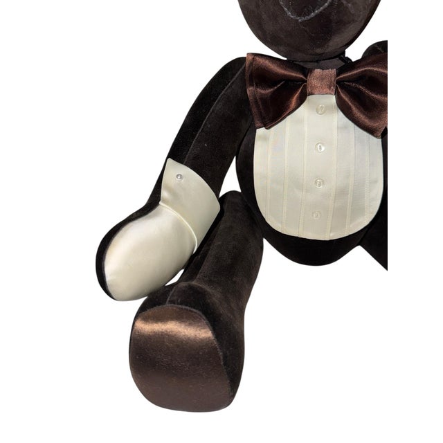 1985 Vintage Velvet Teddy Bear For Sale - Image 4 of 12