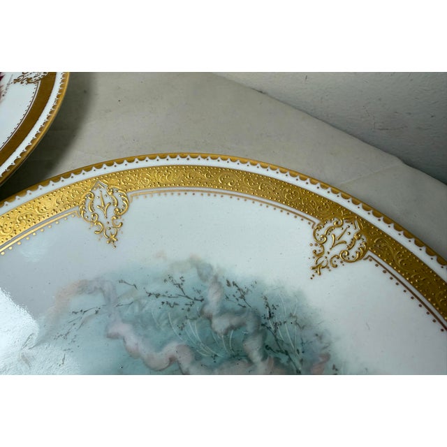 Set of 6 Antique 1800's Hand Painted Limoges Tressemanes & Vogt Porcelain Fish Plates For Sale - Image 17 of 18