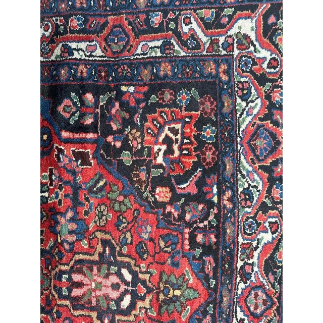 Blue Mid-Century Kurdish Rug, 1940s For Sale - Image 8 of 17
