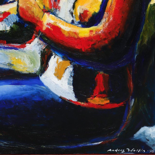 Mid-Century Modern Anders Wollin, Woman with Candle, 1998, Oil on Canvas, Framed For Sale - Image 3 of 5