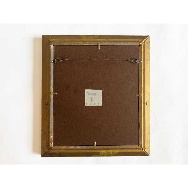 “Tranquility” Abstract Art in Antique Frame, Transitional Living Room Art by JTS For Sale - Image 10 of 10