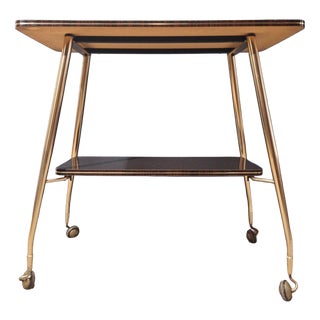 Serving Bar Cart in Formica and Brass, 1950s-1960s For Sale