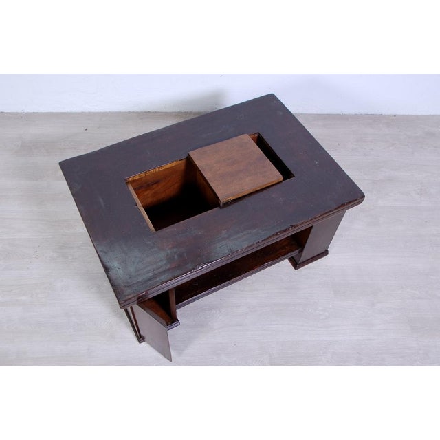 Interesting coffee table table in solid wood. Production of the mid -twentieth century, in rustic style. Rectangular...