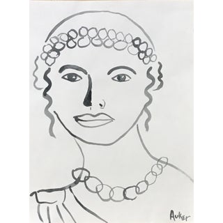 "The Etruscan Woman" Contemporary Abstract Figurative Acrylic Painting by CL Auker For Sale