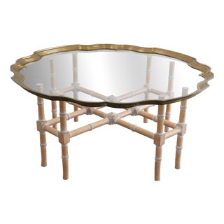 Coffee Table in Bamboo and Brass by Lysberg Hansen & Therp, Denmark, 1970s For Sale