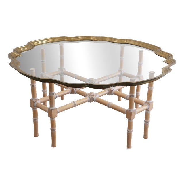 Coffee Table in Bamboo and Brass by Lysberg Hansen & Therp, Denmark, 1970s For Sale