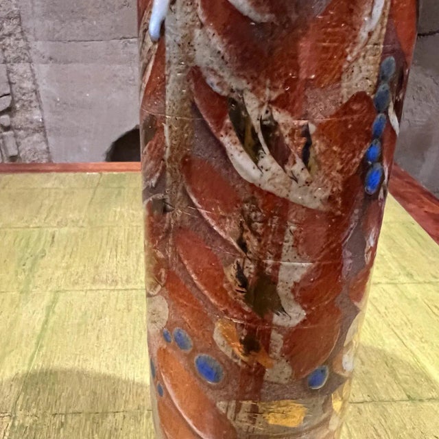 1970s Sculptural Vase Colorful Art Pottery For Sale In San Diego - Image 6 of 12