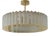 Mid-Century Art Glass and Brass Round Murano Chandelier and Pendant For Sale