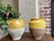 French Provincial Pair Antique Provincial French Yellow Glazed Pottery Confit Pot Urn Vase Vessel For Sale - Image 3 of 13