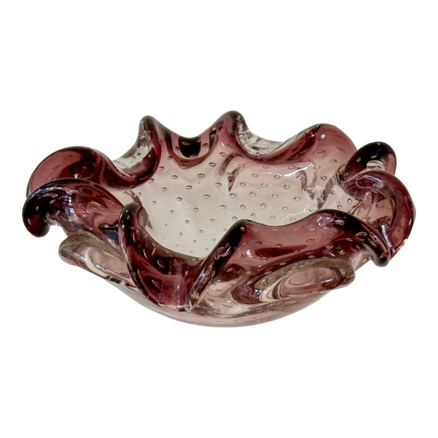 60’s Italian Bullicante Glass Dish For Sale