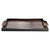 Brown Gioele Tray in Matte Amara Ebony Veneer and Aida Pebbled Leather by Arcahorn For Sale - Image 8 of 8