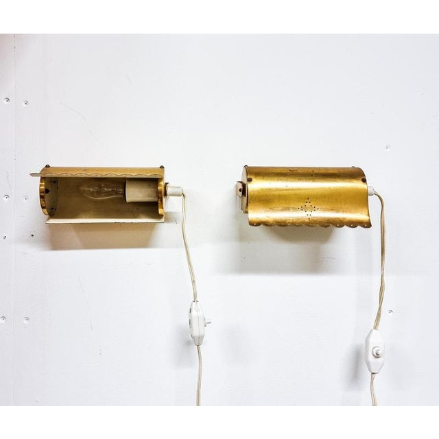 Antique Scandinavian Wall Lights in Brass with Star Pattern, 1890s, Set of 2 For Sale - Image 4 of 13