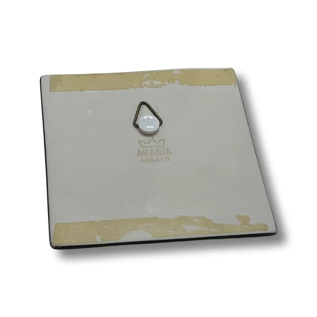 Vintage 1979 Arabia Wall Tile Decorative Plate Signed by Helja Liukko-Sundström, Made in Finland For Sale In Miami - Image 6 of 9