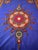 Vintage Super Java Net 6-Yard Cotton Fabric – Cobalt Blue Ornate Medallion Border Print, Thailand For Sale - Image 4 of 9