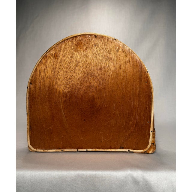 Vintage Coastal Boho Chic Arched Bamboo & Rattan Wood Wall Shelf For Sale - Image 10 of 10