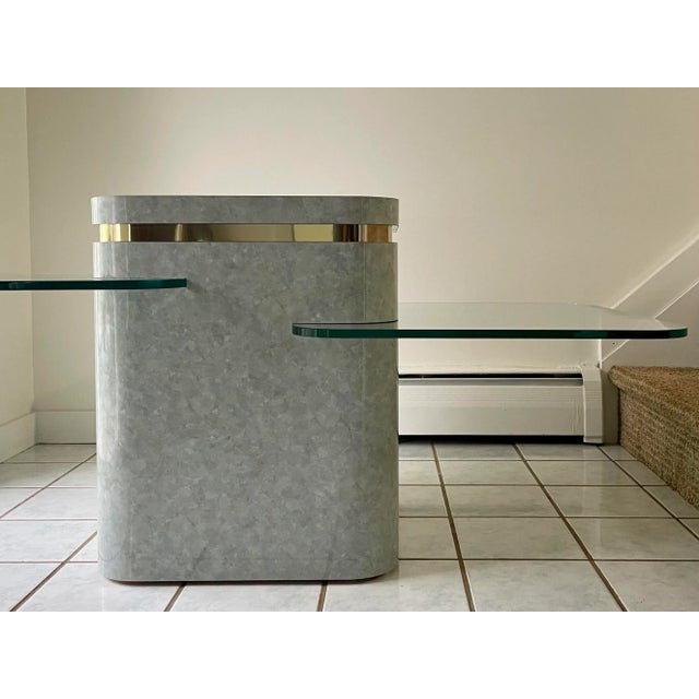 Gray Postmodern Springer Style Tri-Level Console Table For Sale - Image 8 of 11