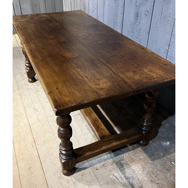2-Plank Oak Farmhouse Dining Table, 1925 For Sale - Image 12 of 18