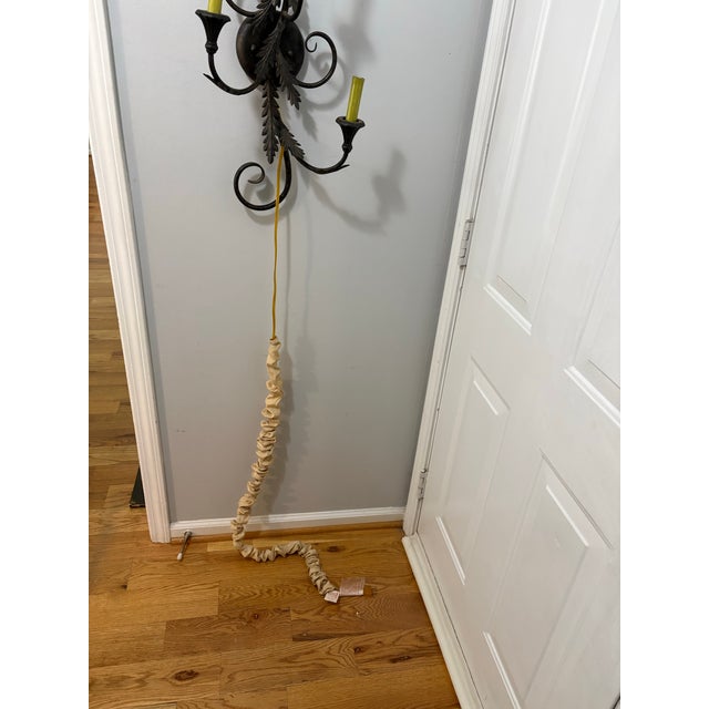 Vintage Black Metal Hollywood Regency Double-Arm Wall Sconce For Sale In Atlanta - Image 6 of 9