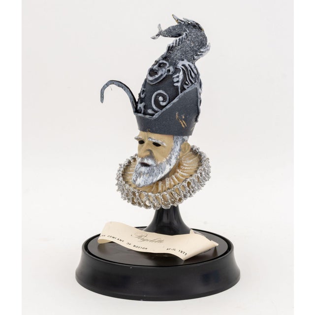 Tan Rigoletto Mixed Media Bust Sculpture, Opera Company of Boston, April 1977 For Sale - Image 8 of 10