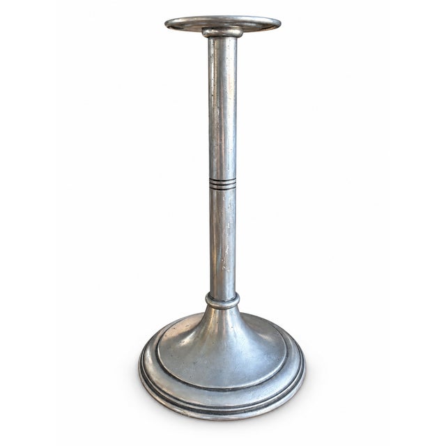1990s Arte Italica Italian Pewter Candlestick – 11 Inches Tall For Sale - Image 5 of 5