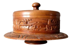 Vintage Carved Wood Cake Stand