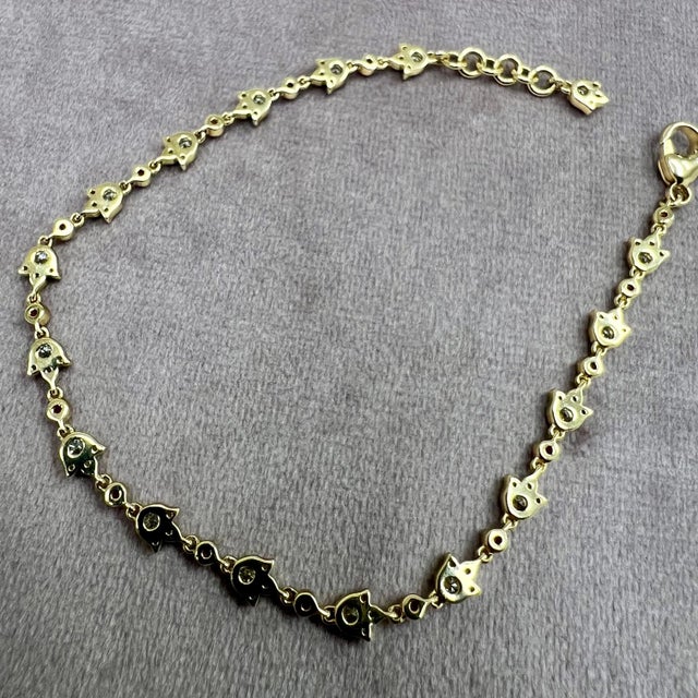 Contemporary Syna Yellow Gold Mogul Rubies and Diamonds Bracelet For Sale - Image 3 of 5